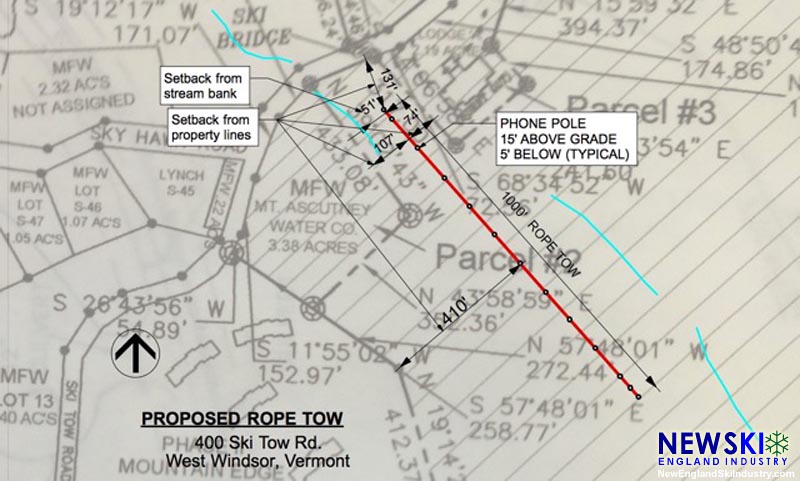 Mt. Ascutney rope tow map