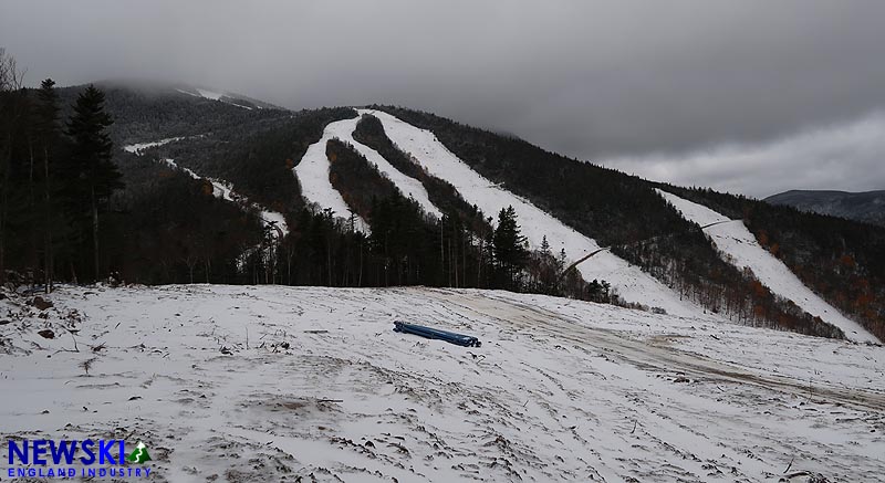 Snowmaking pipe on Green Peak novice trail 51, October 23, 2016