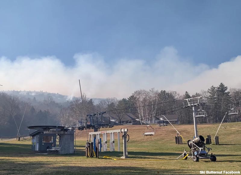 Large Fire Burns Near Ski Butternut