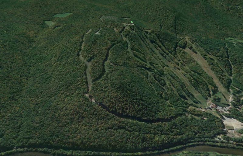 Google Earth rendering of the North Face at Berkshire East